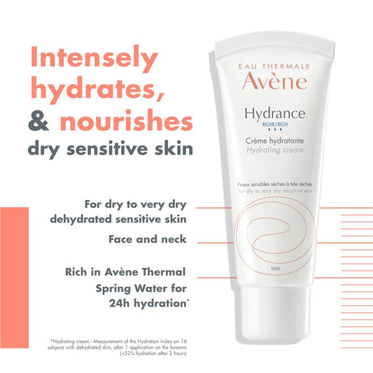 Avène Hydrance Rich Hydrating Cream 40ml - Intense Moisturiser for Dehydrated Skin-Auzzi Store