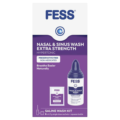 Fess Nasal & Sinus Wash Extra Strength Starter Kit - 6 Sachets for Sinus Relief