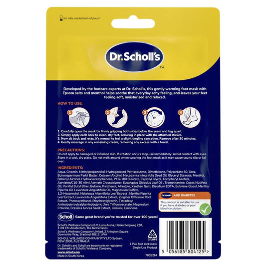 Dr. Scholl's Self-Heating Foot Mask with Epsom Salt & Shea Butter – 1 Pair – view 2