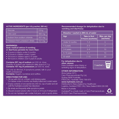Hydralyte Apple Blackcurrant Oral Rehydration Sachets - 4.9g x 24