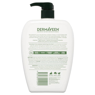 DermaVeen Fragrance-Free Soap-Free Wash for Dry, Sensitive Skin 1L