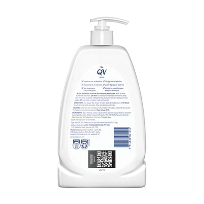 QV Wash 1L Soap-Free Cleanser for Dry & Sensitive Skin – Dermatologist Tested