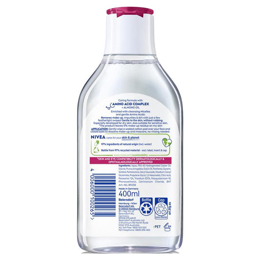 NIVEA Caring Micellar Water 400ml - Gentle Skin Cleanser