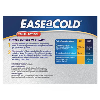 Ease a Cold Cold & Congestion Day & Night 30 Capsules - Fast Relief Formula