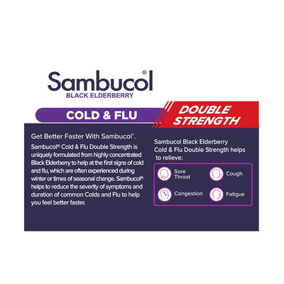 Sambucol Cold & Flu Double Strength 12 Capsules - Immune Support