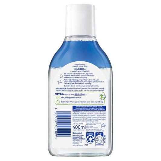 NIVEA Regenerating Micellar Water 400ml - Restore and Refresh