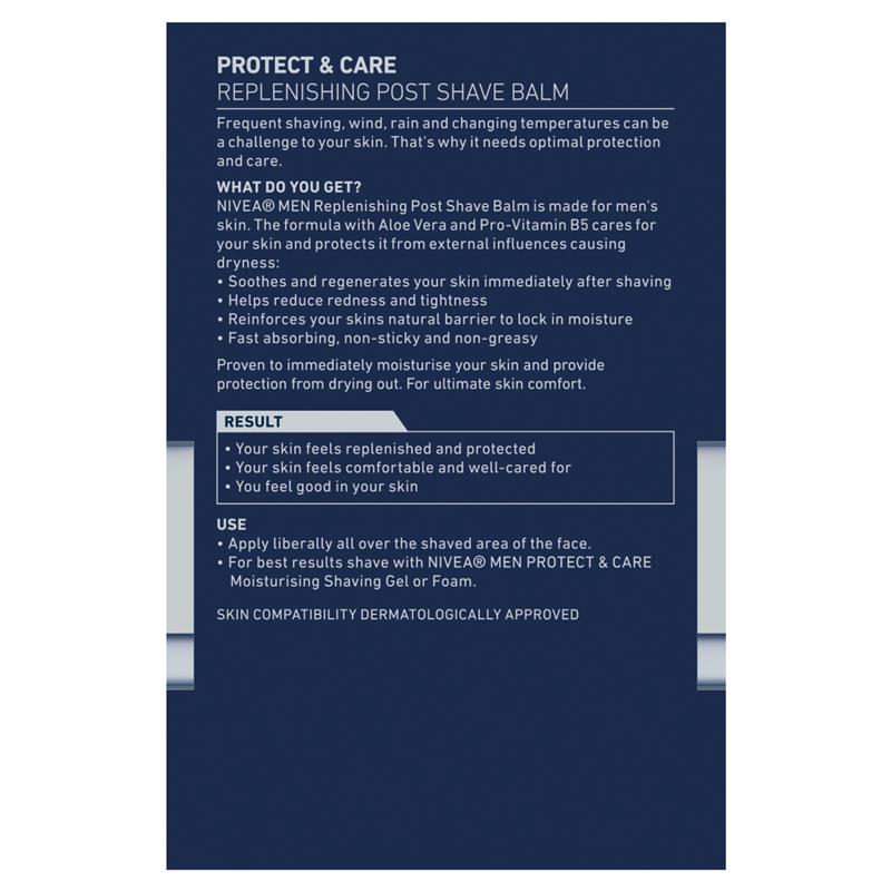 NIVEA MEN Protect & Care Post Shave Balm with Aloe Vera & B5, 100ml