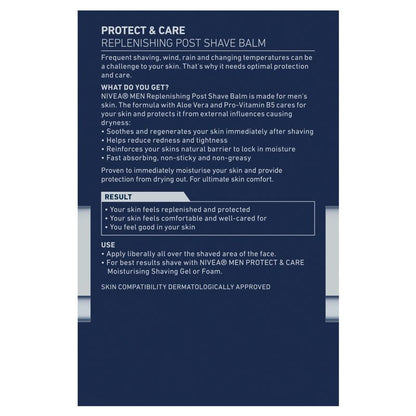 NIVEA MEN Protect & Care Post Shave Balm with Aloe Vera & B5, 100ml