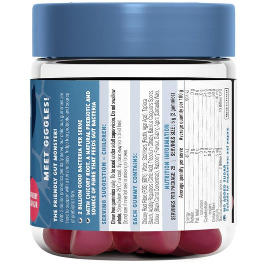 Little Swisse Raspberry Pre + Probiotic Gummies 50 Pack-Auzzi Store