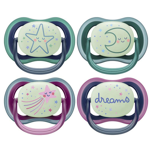 Avent Ultra Air Night Soother 6-18 Months - 2 Pack-Auzzi Store