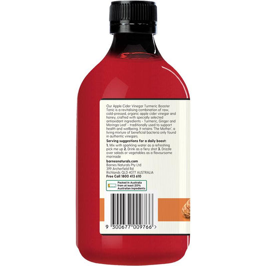 Barnes Naturals Apple Cider Vinegar Tonic with The Mother Turmeric Booster 500ml - Health-Boosting Elixir - Auzzi Store