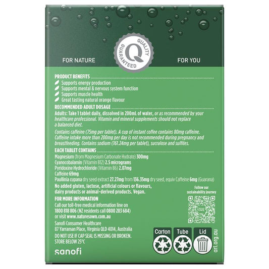 Nature's Own Magnesium + Energy Effervescent - 60 Tablets – view 2