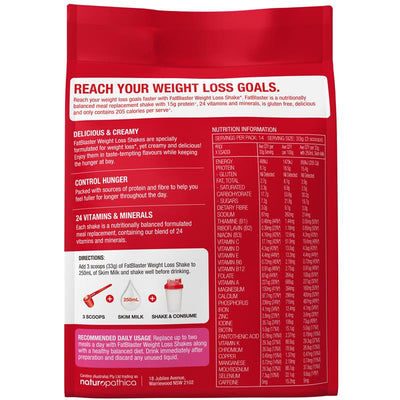 Naturopathica Fatblaster Weight Loss Shake - Raspberry (465g)