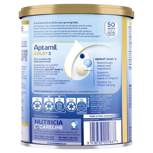Aptamil Gold+ 2 Baby Follow-On Formula (6-12 Months) - 900g-Auzzi Store