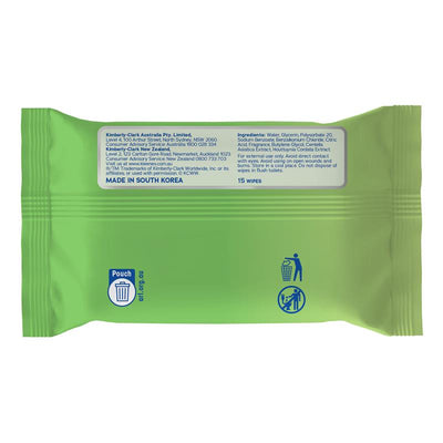Kleenex Antibacterial Wipes - 15 Pack with Tea Tree Extract