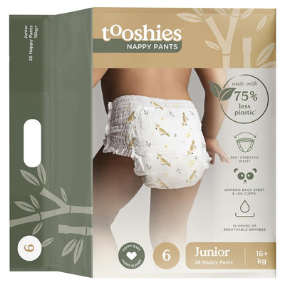 Tooshies Eco Nappy Pants Size 6 Junior 16kg+ 26 Pack