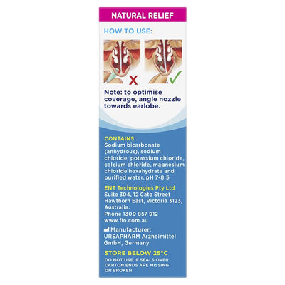 FLO Saline Plus Nasal Spray - 30ml for Nasal Congestion Relief