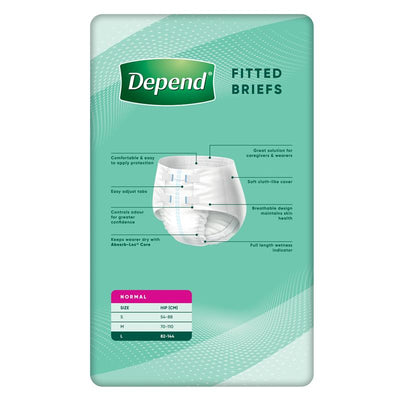 Depend Fitted Briefs Large - 8 Pack for Superior Incontinence Care