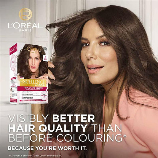 L'Oreal Excellence Creme 4 Dark Brown Hair Colour - 1 Unit - Auzzi Store
