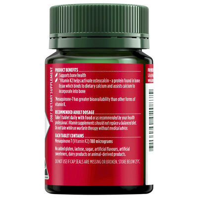 Nature’s Own Vitamin K2 180mcg Menaquinone-7 60 Tablets