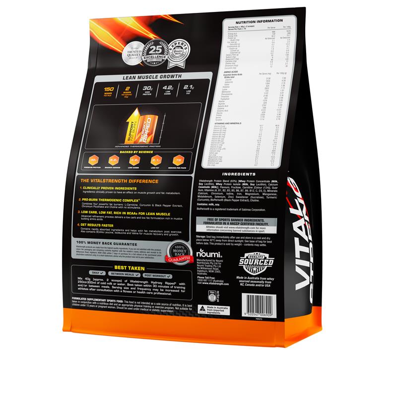 Vital Strength Hydroxy Ripped Thermogenic Protein - Vanilla 3kg