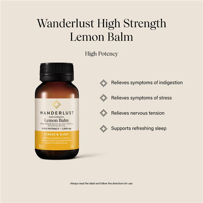 Wanderlust High Strength Lemon Balm - 90 Capsules