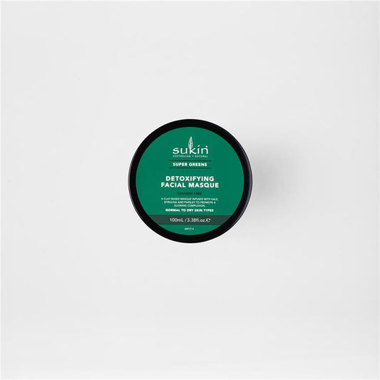 Sukin Super Greens Detoxifying Masque 100ml - Revitalizing Clay Mask-Auzzi Store