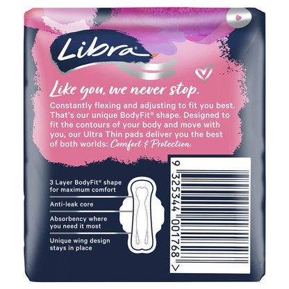 Libra Ultra Thin Pads with Wings – Super Absorbent 12 Pack