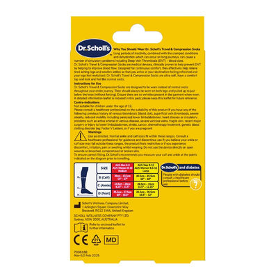 Scholl Travel and Compression Socks - Unisex Size 6-9