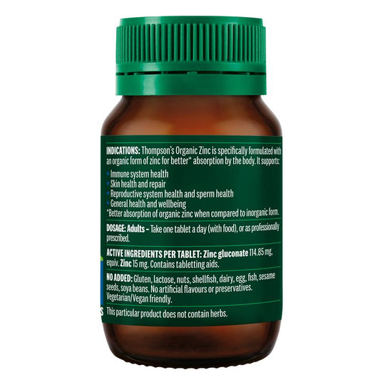 Thompson's Organic Zinc 80 Tablets - Immune Support-Auzzi Store
