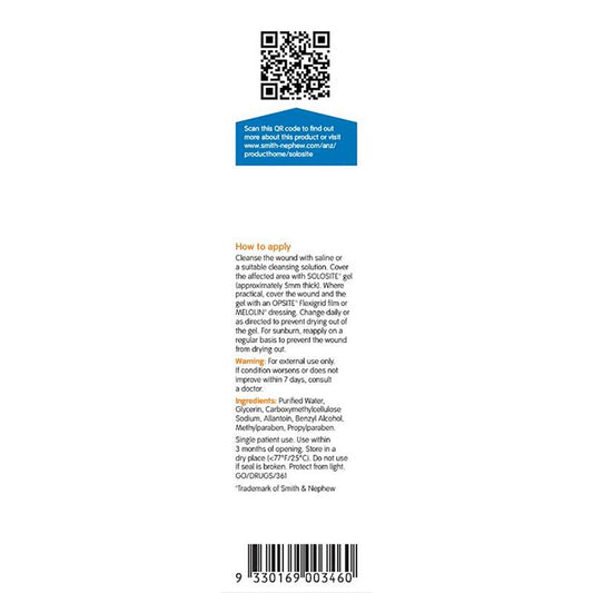 SOLOSITE Wound Gel Tube 100G - Healing Gel for Minor Wounds-Auzzi Store