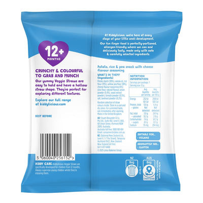 Kiddylicious Cheesy Veggie Straws 12g - Tasty Snack for Toddlers