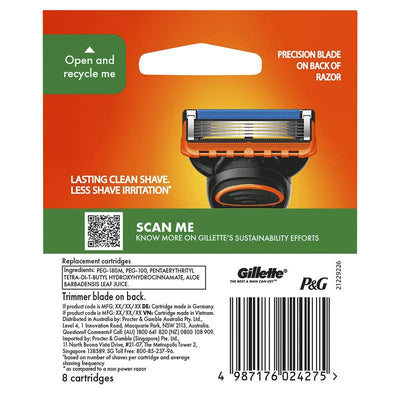 Gillette Fusion5 Power Men's Razor Cartridges, 8-razor