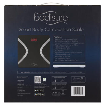 BodiSure Smart Body Bluetooth Composition Scale Black - Track Your Health Effortlessly