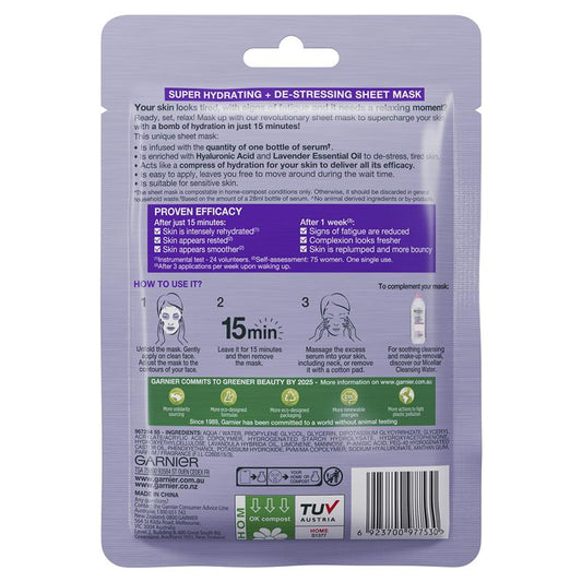 Garnier Hydra Bomb Hyaluronic Acid + Lavender Sheet Mask 28g – view 2