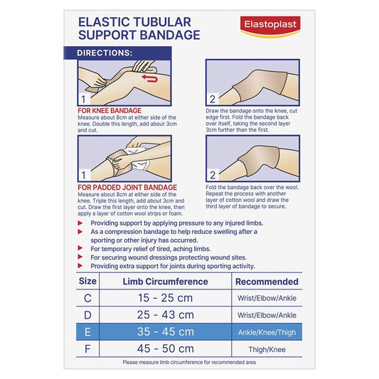 Elastoplast Elastic Tubular Support Bandage Size E (Medium 35-45cm)-Auzzi Store