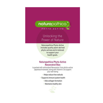 Naturopathica Resveratrol Max 30 Tablets - Triple Antioxidant Support for Skin Health