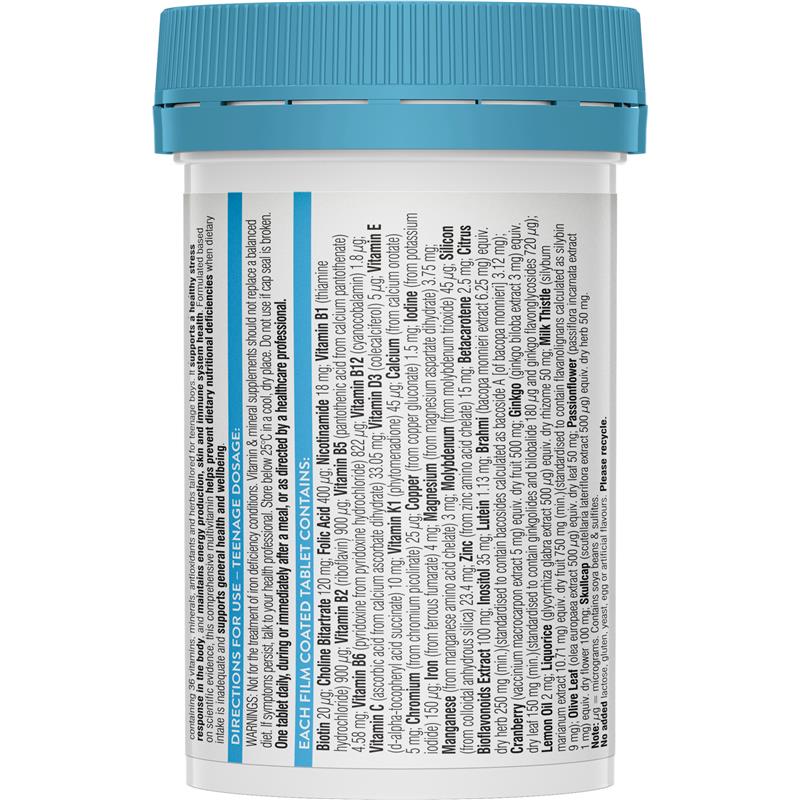 Swisse Ultivite Teenage Men's Multivitamin with B Vitamins, 60 Tablets