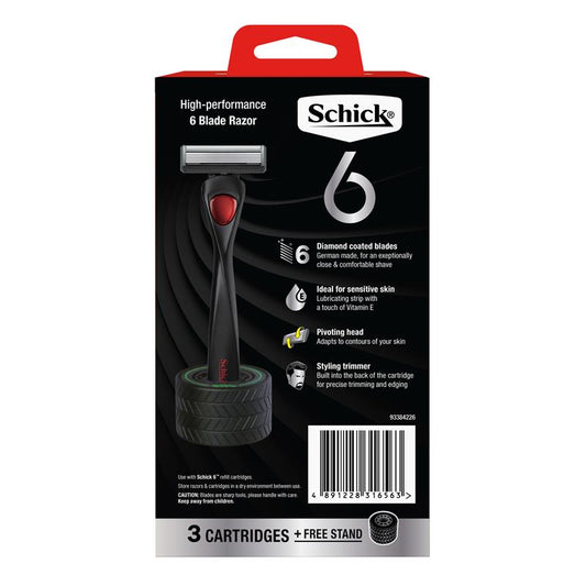 Schick Hydro 6 Razor Kit with 3 Refills, Diamond Blades & Trimmer – view 2