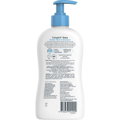 Cetaphil Baby Gentle Wash and Shampoo 400ml - Tear-Free Formula for Delicate Skin