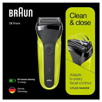 Braun Series 3 Electric Shaver for Men 300S - Rechargeable & Cordless