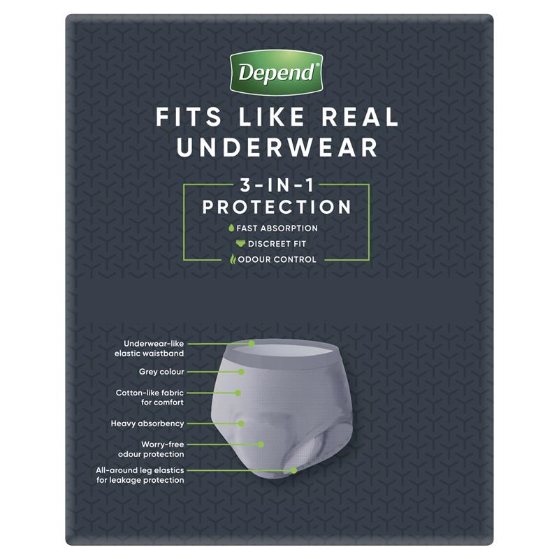 Depend Men Real Fit Underwear Large 8 Pack - Maximum Absorbency for Men-Auzzi Store