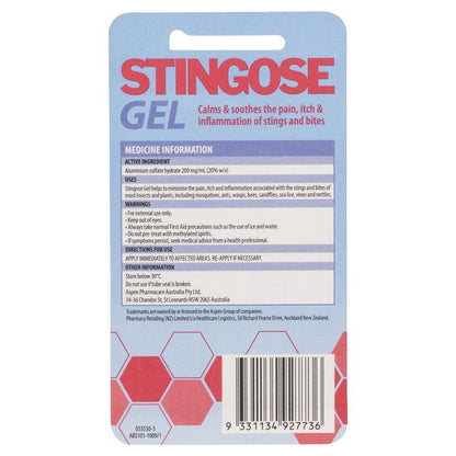 Stingose Gel for Insect Bites & Stings - 25g First Aid Relief