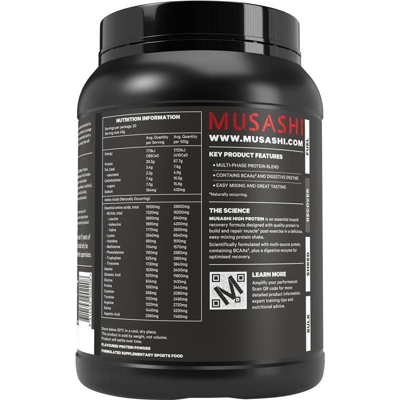 Musashi High Protein Vanilla Powder - 900g-Auzzi Store