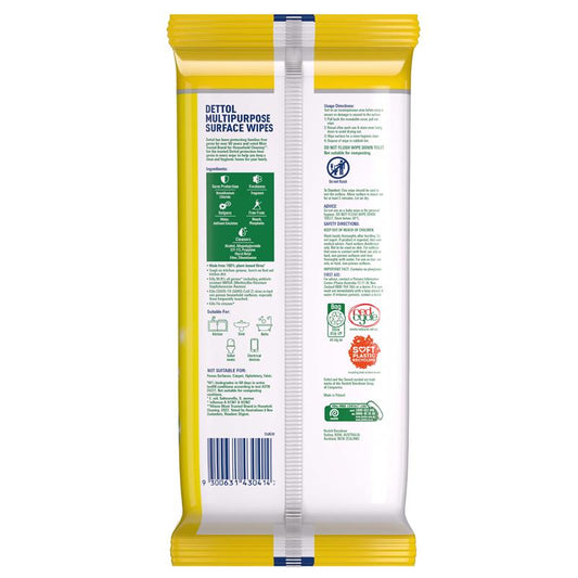 Dettol Multipurpose Wipes Lemon Burst - 110 Pack - Auzzistore