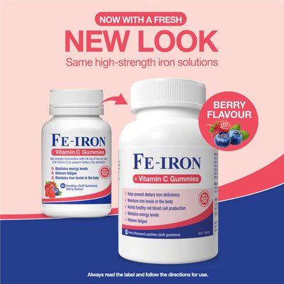 Fefol Fe-Iron & Vitamin C Gummies, 60 Count – High Strength Supplement