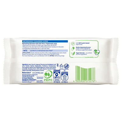 NIVEA 3in1 Refreshing Cleansing Wipes for Normal & Combination Skin - 7 Pack