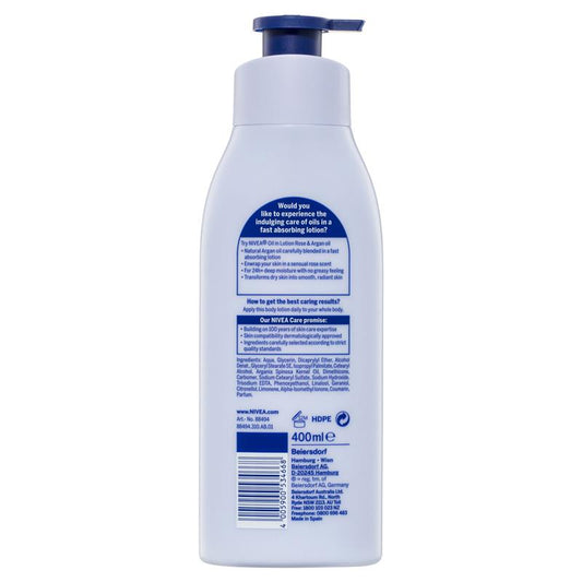 NIVEA Oil in Lotion Rose & Argan Oil Body Lotion - 400ml - Auzzi Store