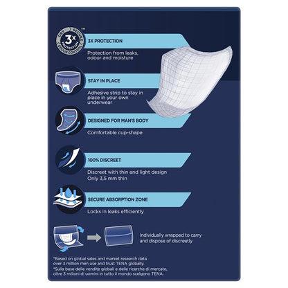 Tena Men’s Incontinence Pads Level 1, 12-Pants, Discreet & Absorbent