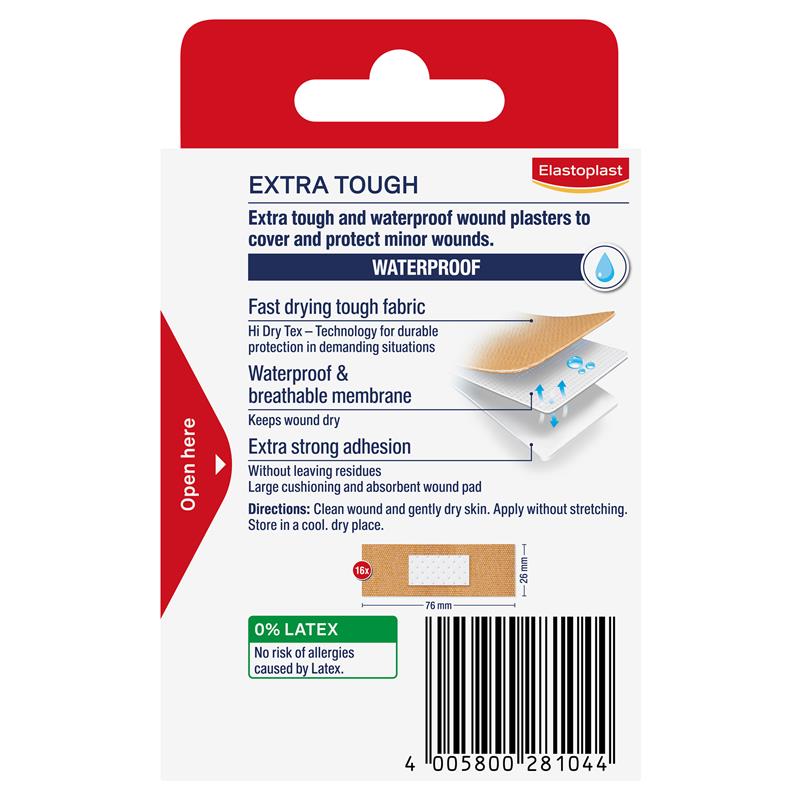 Elastoplast Extra Tough Waterproof Plasters - 16 Pack-Auzzi Store